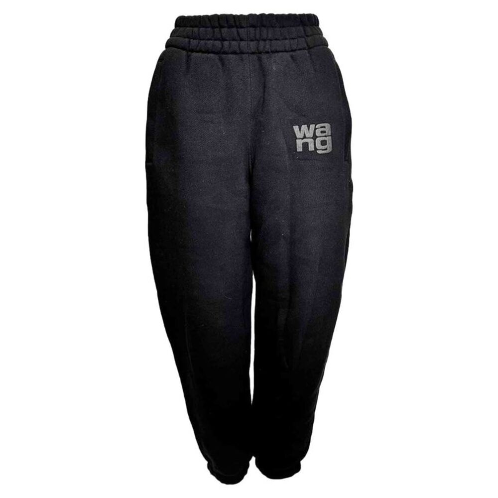 Alexander Wang Logo Track Pants in Black Cotton